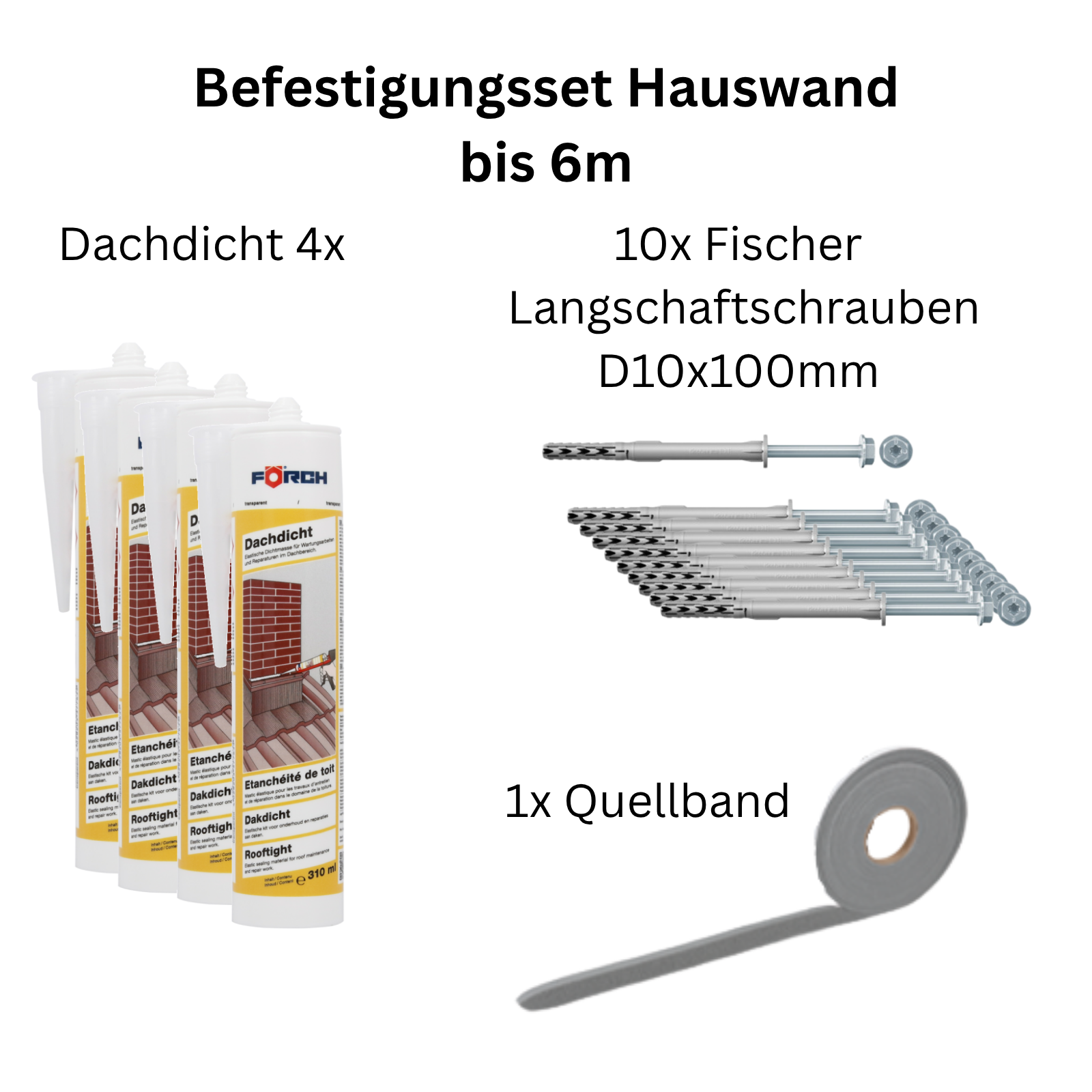 Montageset Terrassenüberdachung Beton/Steinwand