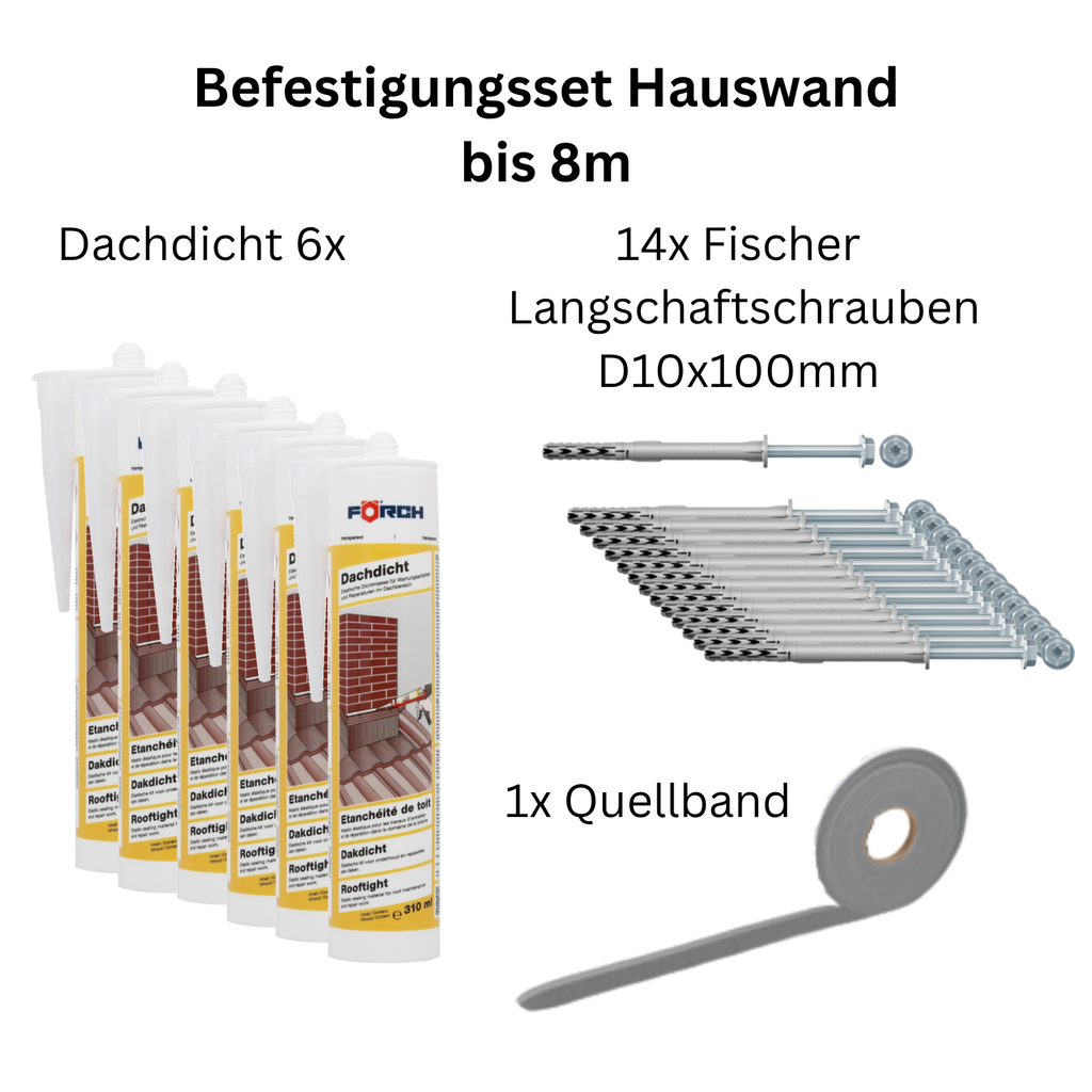 Montageset Terrassenüberdachung Beton/Steinwand