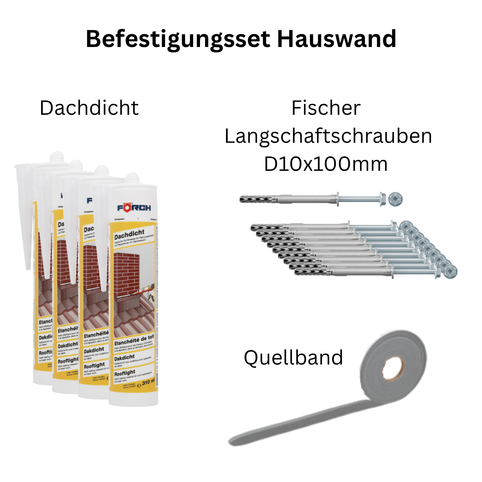 Montageset Terrassenüberdachung Beton/Steinwand