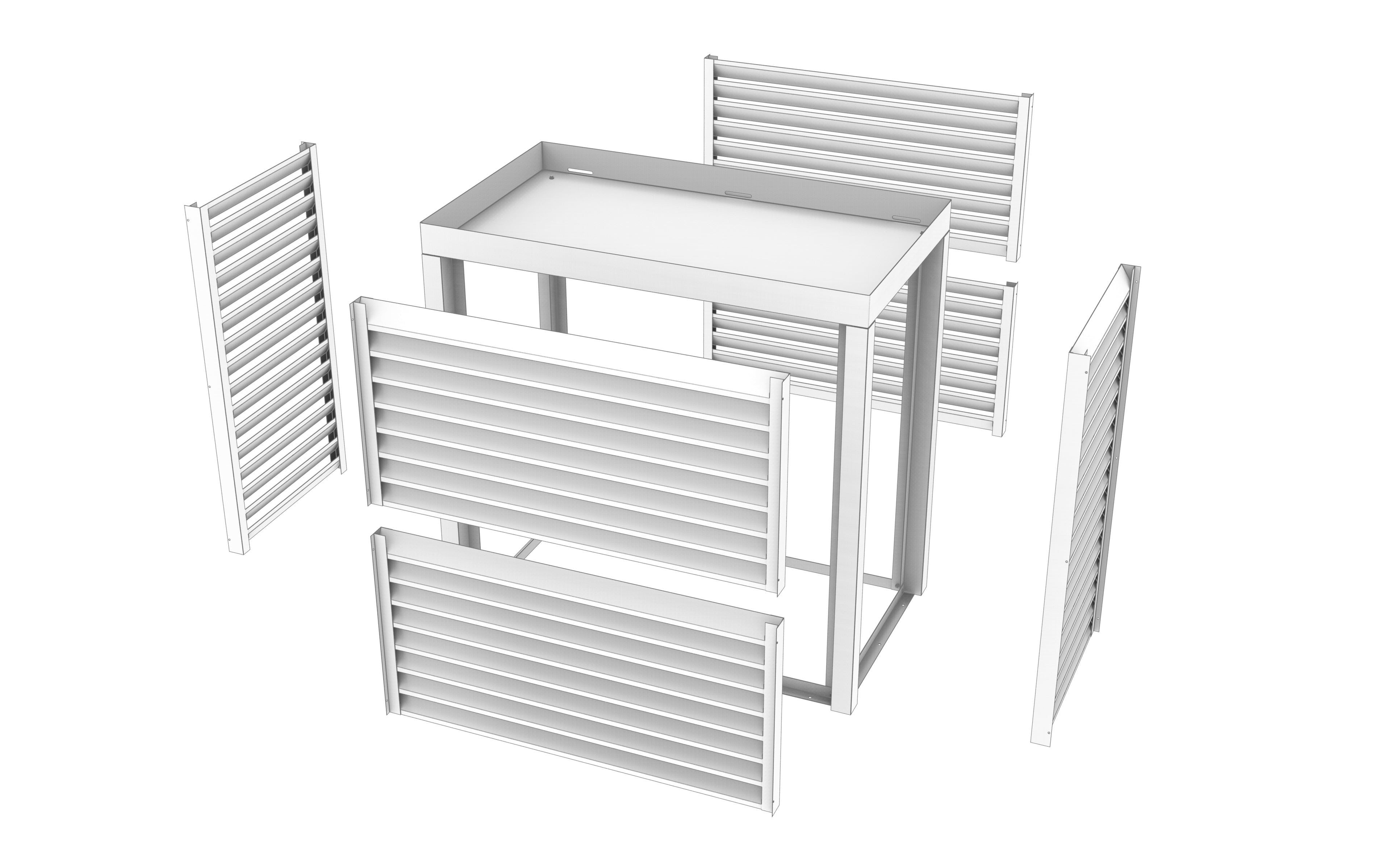 Aluvent Wärmepumpen/Klimageräte Abdeckung aus Aluminium
