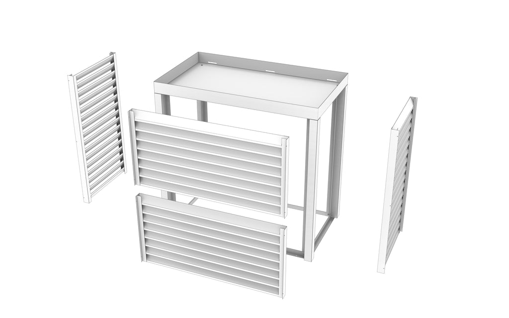 Aluvent Wärmepumpen/Klimageräte Abdeckung aus Aluminium
