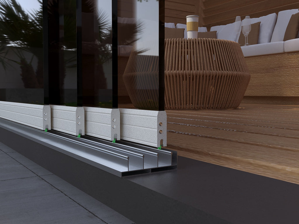 Glasschiebetüren_Weiß_Aluminiumprofile_querschnitt