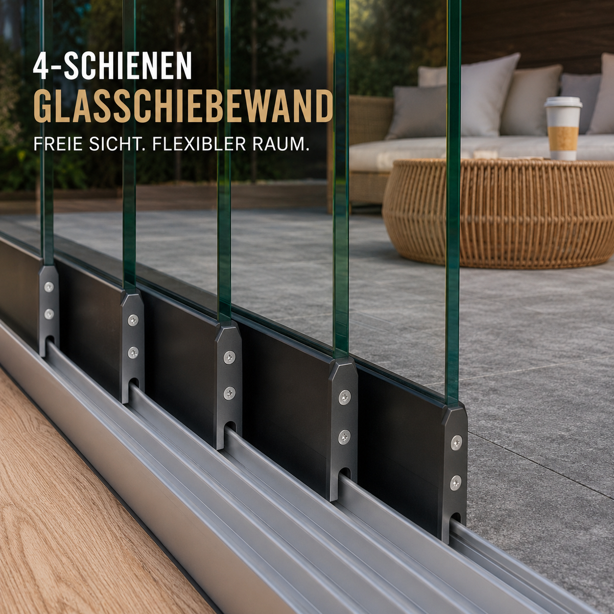 Glasschiebewand Klar
