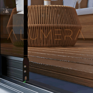Alumera 2-Tür Glaswand Blackline