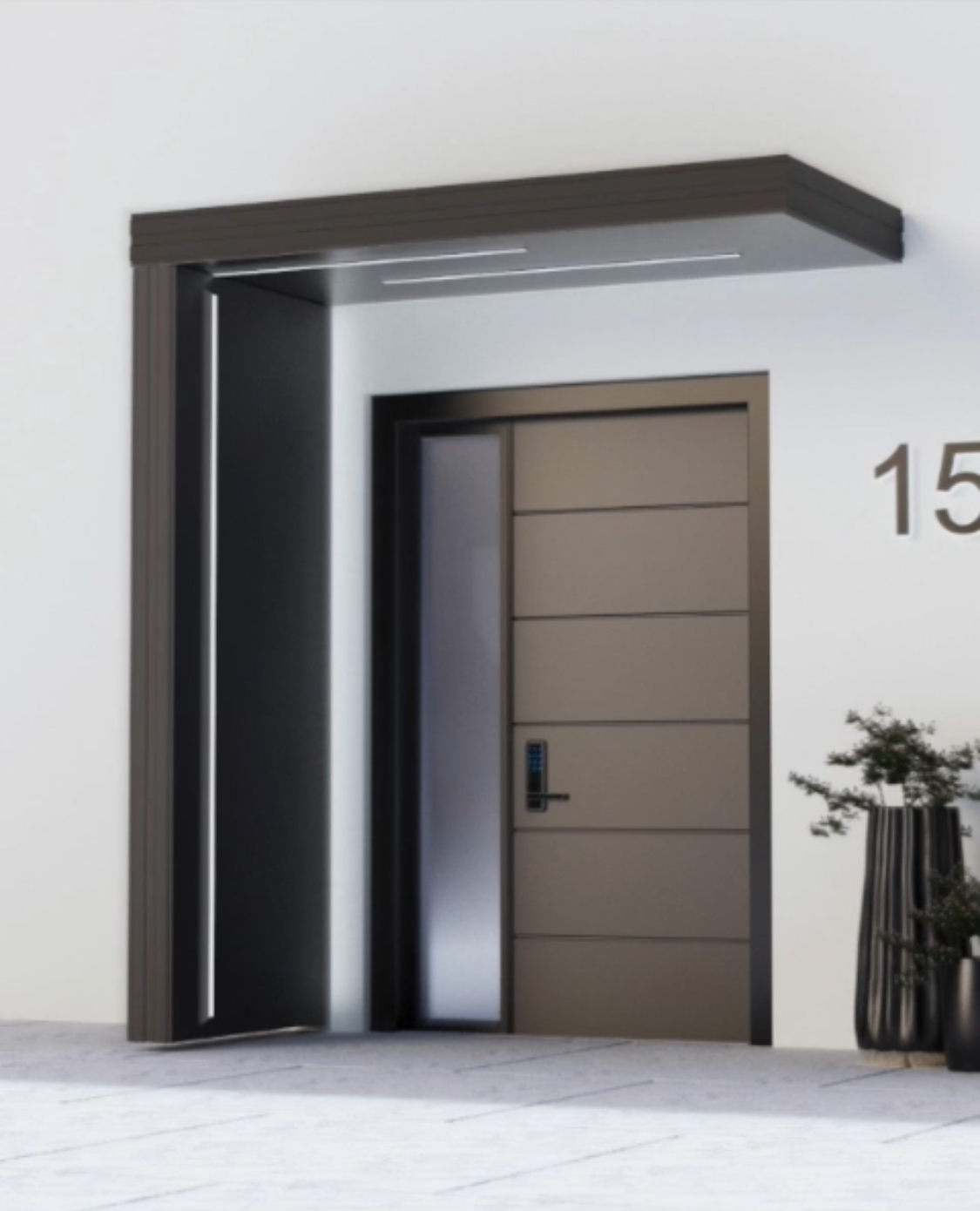 Vordach SKYTOP 200 × 90 cm + Seitenteil